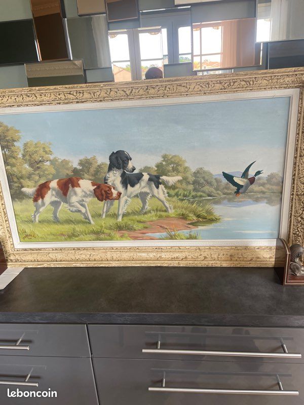 CHIENS DE CHASSE À L'ARRÊT SUR UN CANARD. Par Barracan (image 1)