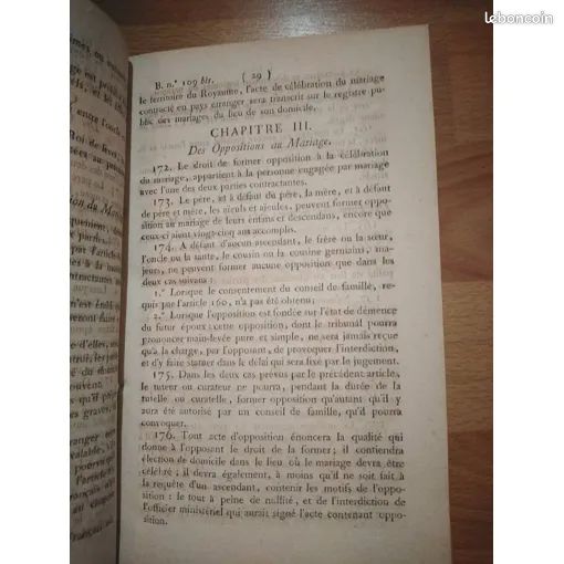 Bulletin Des Lois Code Civil Imprimerie Royale Septembre 1816 (image 6)