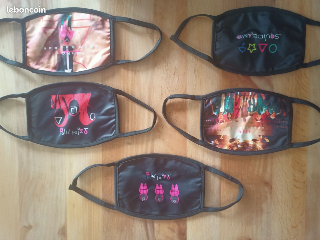 Lot de 80 masques de visage de la célèbre série coréenne "Squid Game" (image 1)