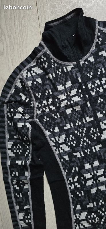 Haut zippé / sous-couche 100% mérinos taille S ou M KARI TRAA (image 7)