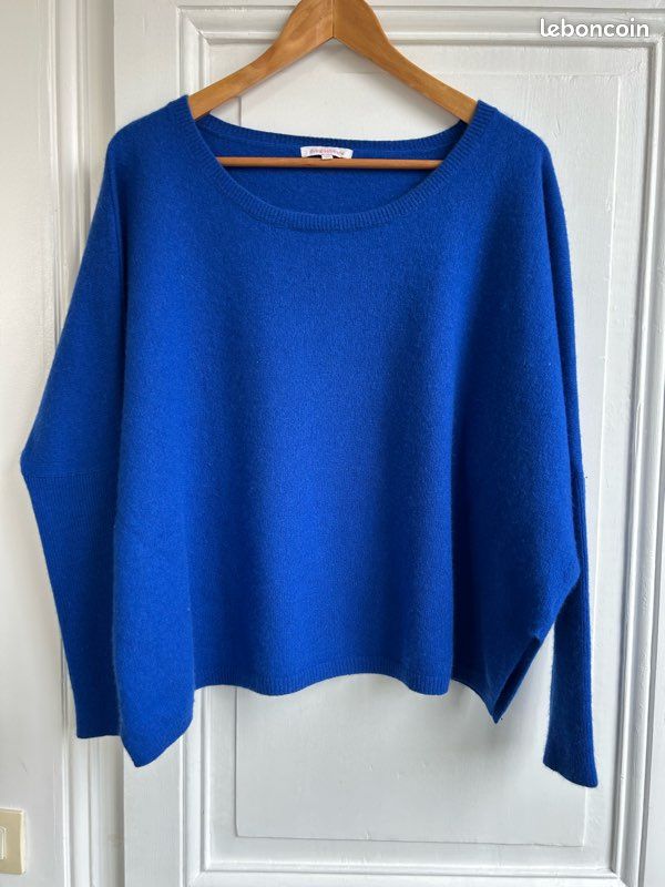 Pull bleu électrique en cachemire oversize 40 42 44 Vêtements
