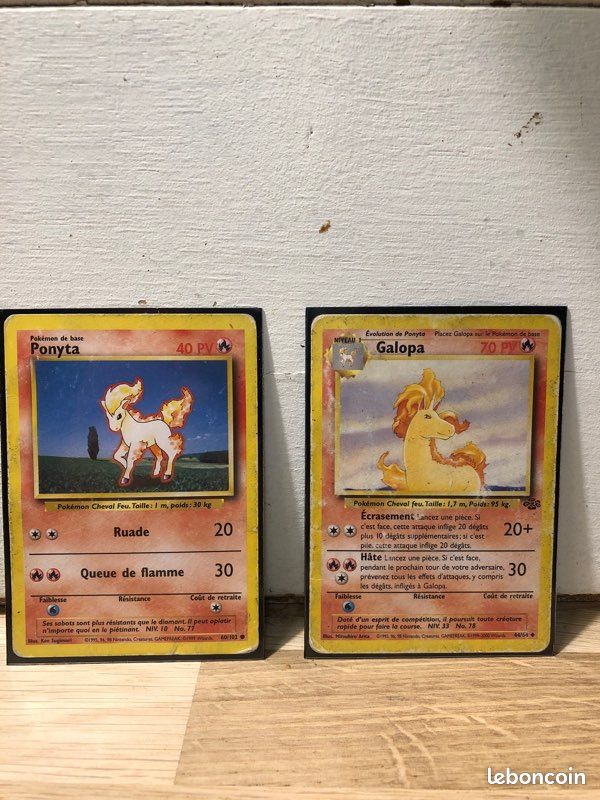 Carte Pokmon de collection Ponyta x Galopa lot premire dition ( 1995 ) - Collection Carte Pokmon de collection Ponyta x Galopa lot premire dition ( 1995 ) - Collection