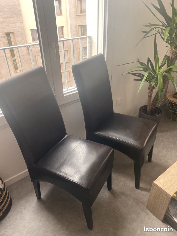 2 chaises simili cuir (image 2)