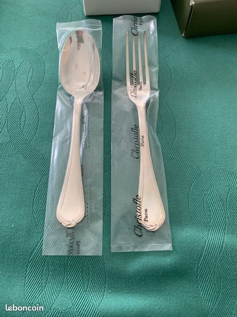 Lot de 2 couverts dessert enfant. Modèle Océane. Marque Christofle (image 3)