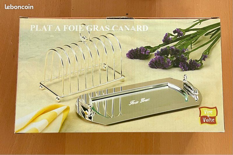 Plat De Service Pour Foie Gras – Métal Argenté, Finition Brillante, Occasion