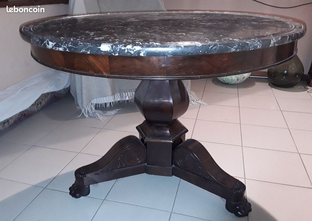 Gueridon marbre restauration (image 1)
