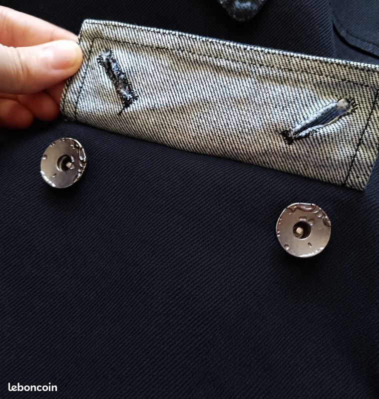 Manteau Court Caban noir/bleu marine Homme Taille S – Zippé Boutons pressions Poches Intérieur matelassé – DDP – Automne / Printemps (Mi-saison) Quotidien / Ville (image 11)