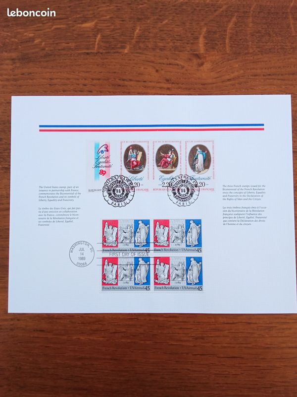 Souvenir philatelique u.s.a. France 1989 (image 1)