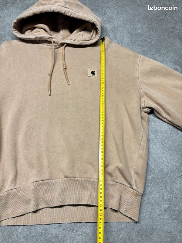 Pull à capuche Carhartt W' Hooded Nelson Sweatshirt marron / beige / camel logo brodé | Taille S (image 8)