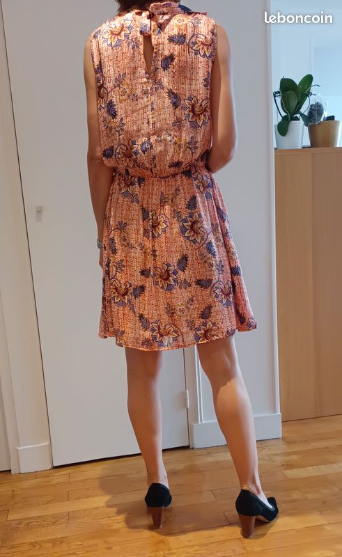 Robe orange/fleurs Taille S Promod (image 2)