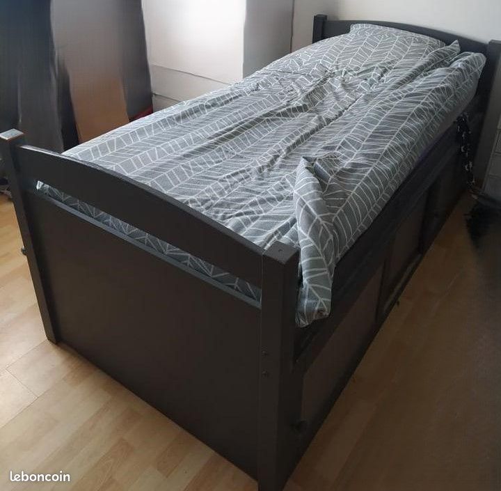 Lit 1 personne avec rangement (image 1)