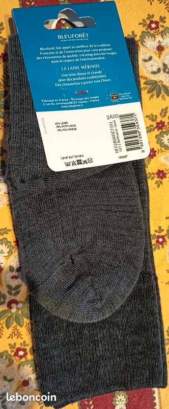Chaussettes Homme Sockfix Laine Bleues – Taille 46/47 – Neuves Avec Étiquettes