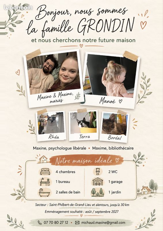 Maison 6 pièces 100 m² · à Saint-Philbert-de-Grand-Lieu · 100 m² · 1 000 €/mois