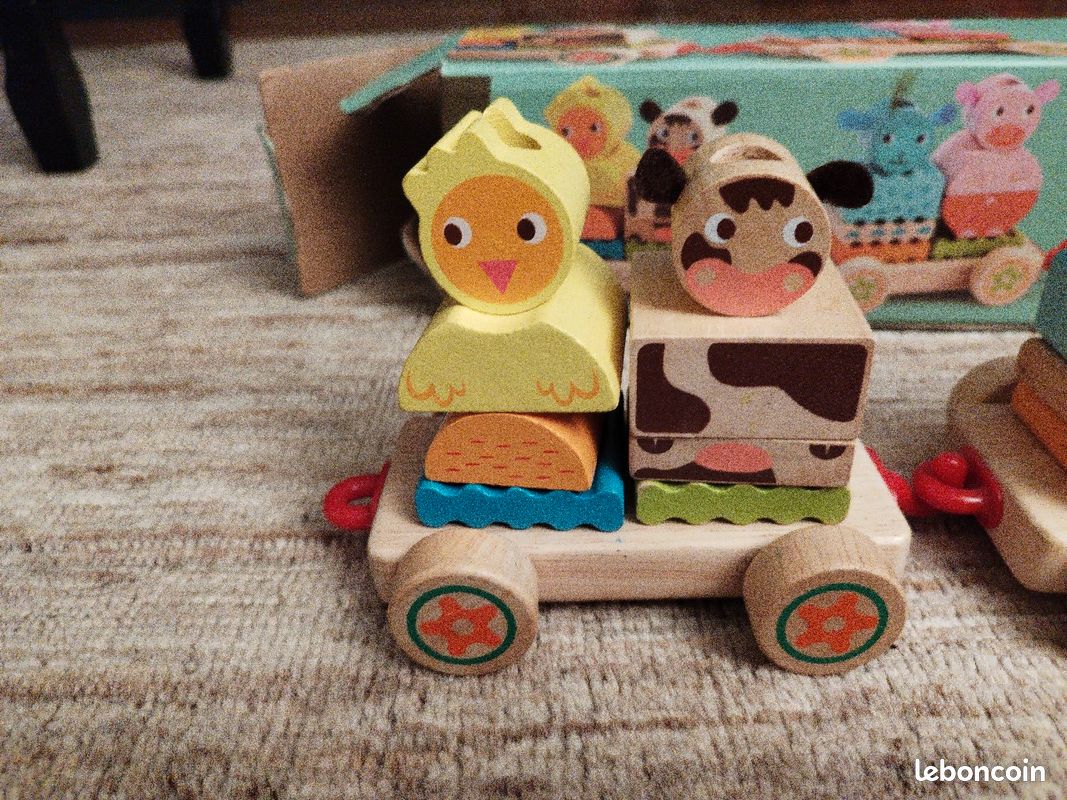 JOUET Djeco Creafarm train en bois (image 4)