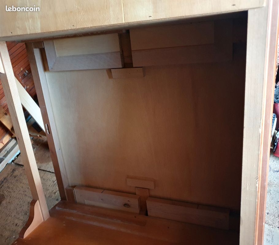Bureau merisier dessus cuir (image 11)