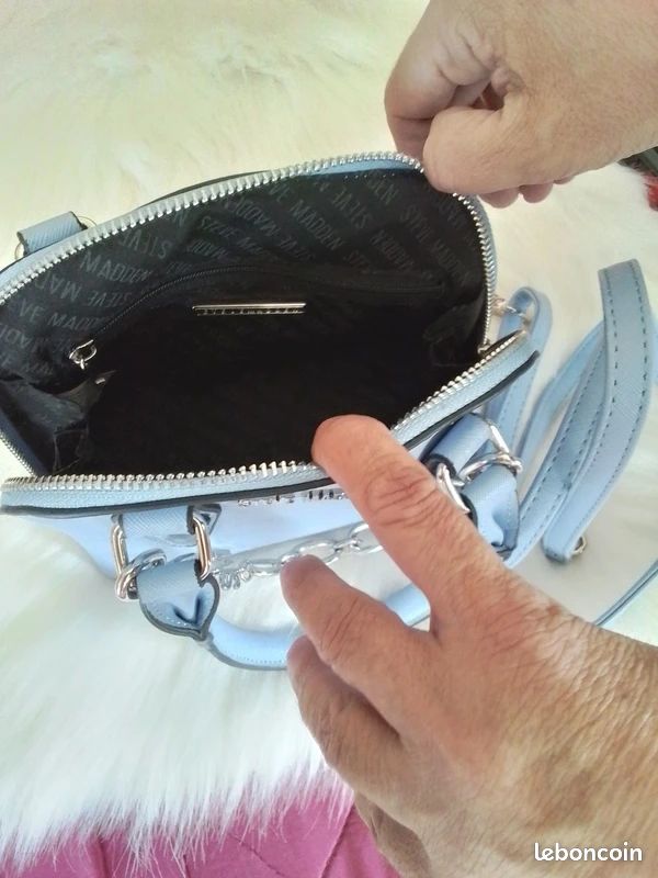 Sac à Main Steve Madden En Simili Cuir Noir - 13" X 9" - Occasion Bon État
