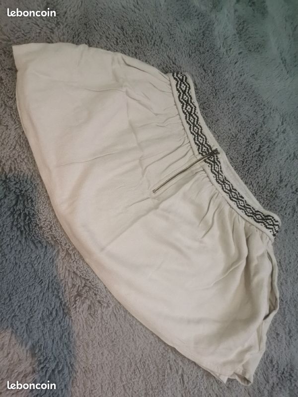 Jupe beige taille 34 (avec effet ceinture) (239) (image 5)