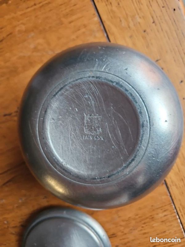 Petite bonbonnière vintage étain (image 6)