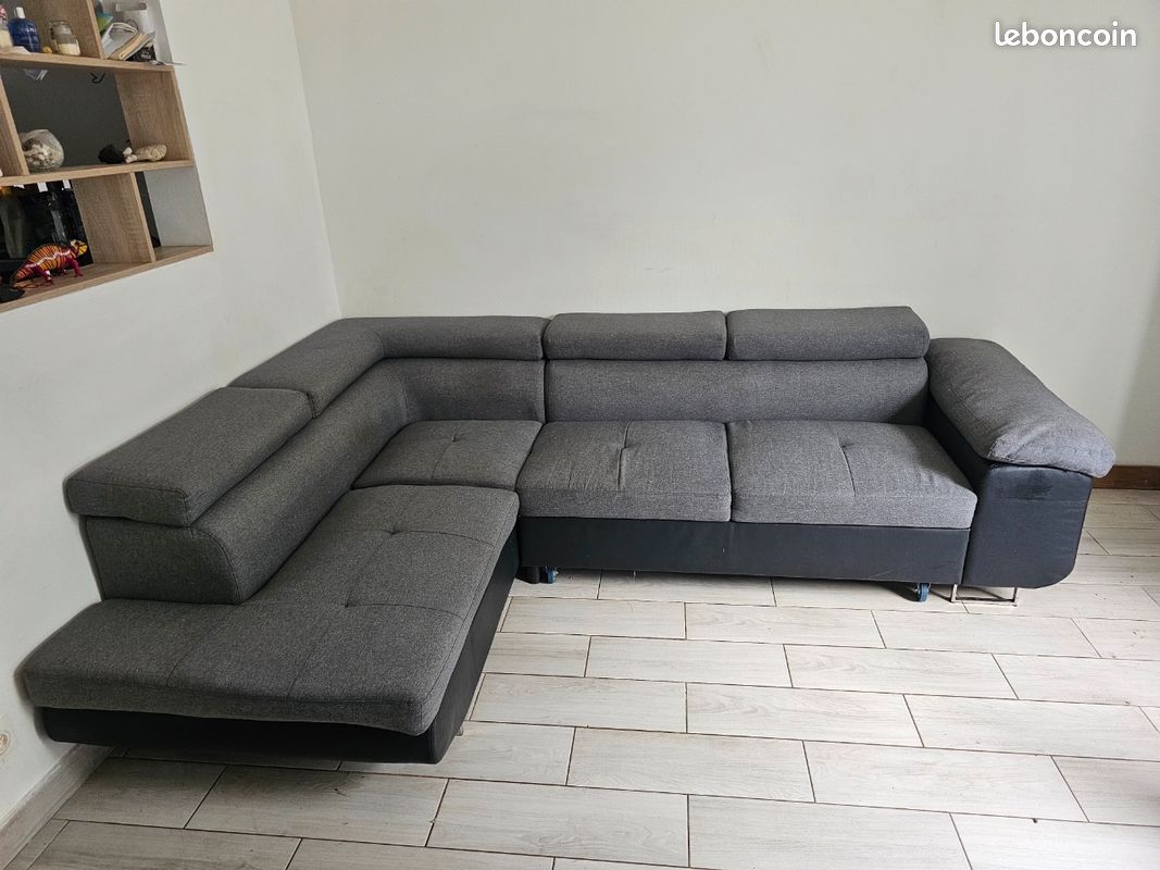 Canapé D'angle Convertible IKEA FRIHETEN 5 Places Gris - Occasion