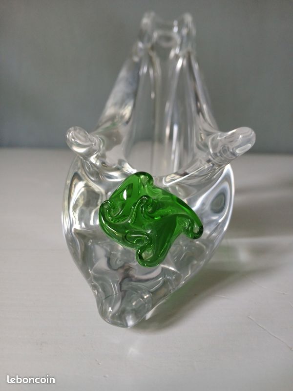 Escarpin en verre Murano sommerso vert vintage 60 70 (image 7)