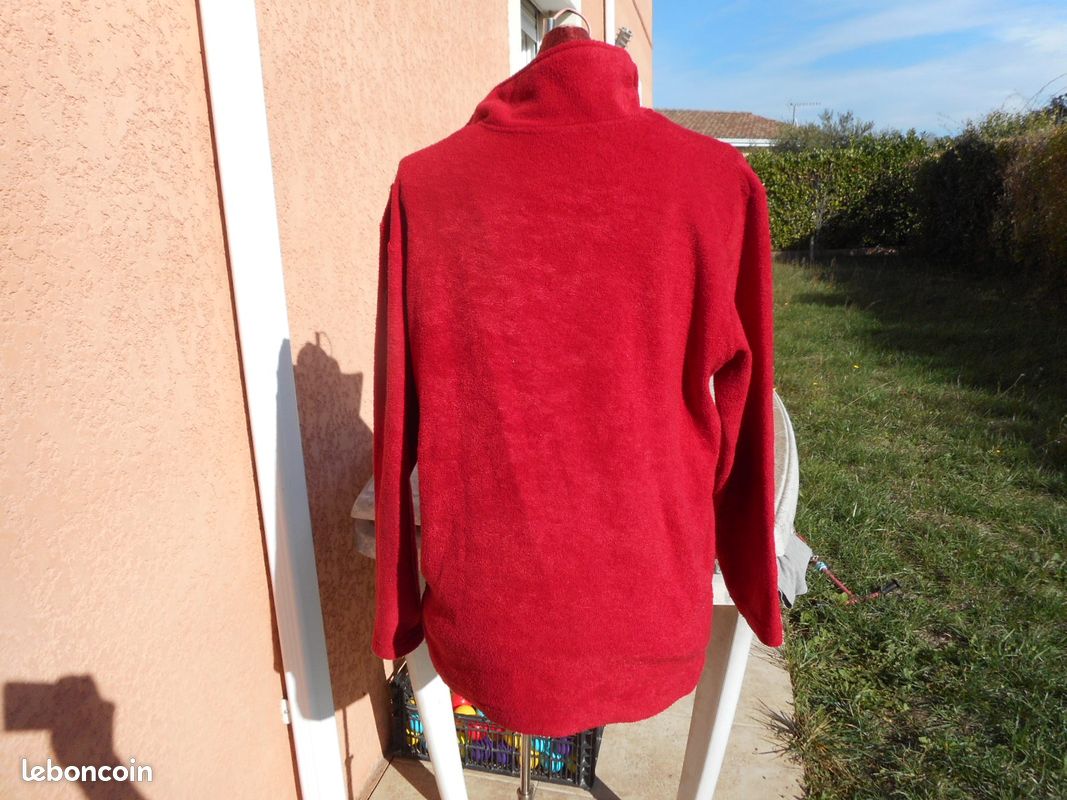 Sweat rouge c&a fermeture éclair col manche longue T M (image 3)