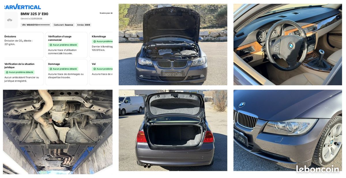 BMW Série 3 325i BVM Xdrive E90 – Cuir Xénon Régulateur – 4x4 – 218 Ch – 325xi (image 5)