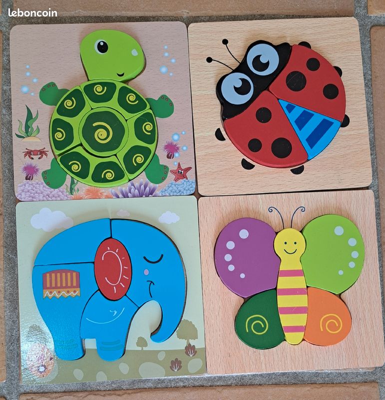 Lot 4 puzzle en bois (image 1)