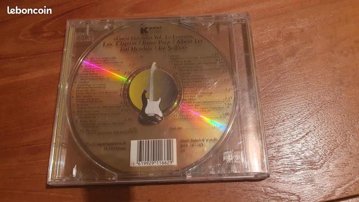 CD Great Guitarists Vol. 1 Eric Clapton, Jimmi Page, Albert Lee, Jim Sullivan, Jimi Hendrix (image 3)