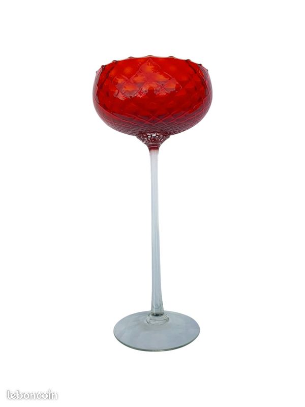 Grand (38cm) Vase ou Centre de Table en Cristal Soufflé (image 1)