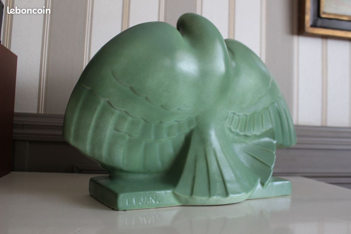 Lejan - Pigeons céramique -art déco 1930 (image 6)