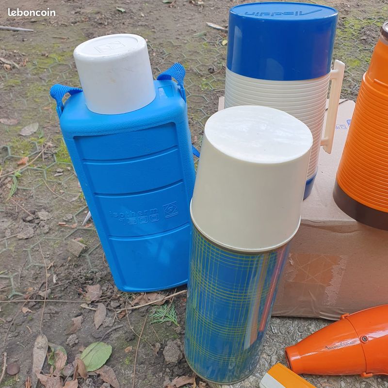Lot Vintage Thermoware Olympien – 11 Tasses Et Bol Orange – Plastique