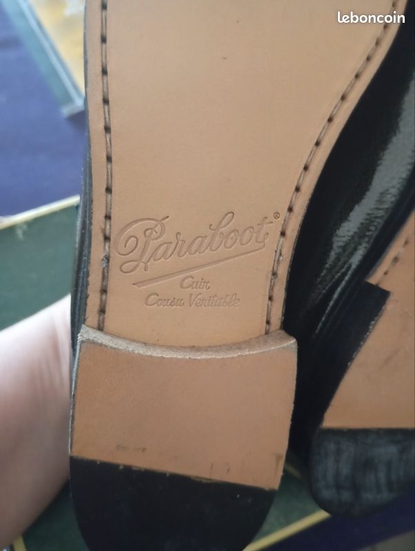 Mocassins vernis bleu marine noir - 37 - Paraboots (image 8)