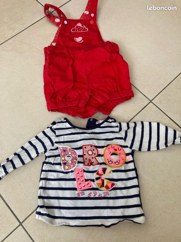 Ensemble salopette courte + tee-shirt long DPAM 18M (image 2)