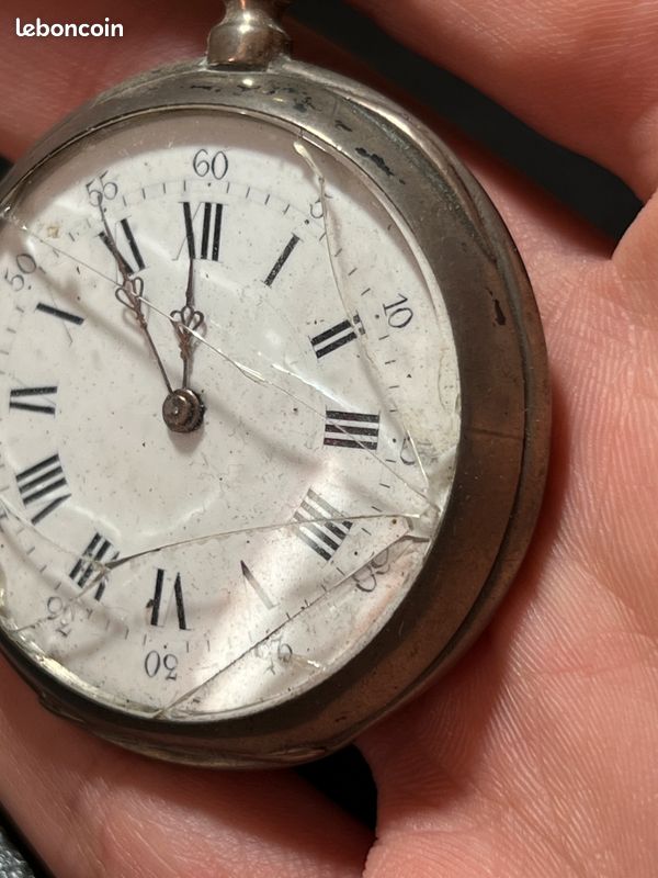 Montre à Gousset Ancienne En Argent - Numéro 39521 - 4 Rubis - Mécanique à Clef - Occasion