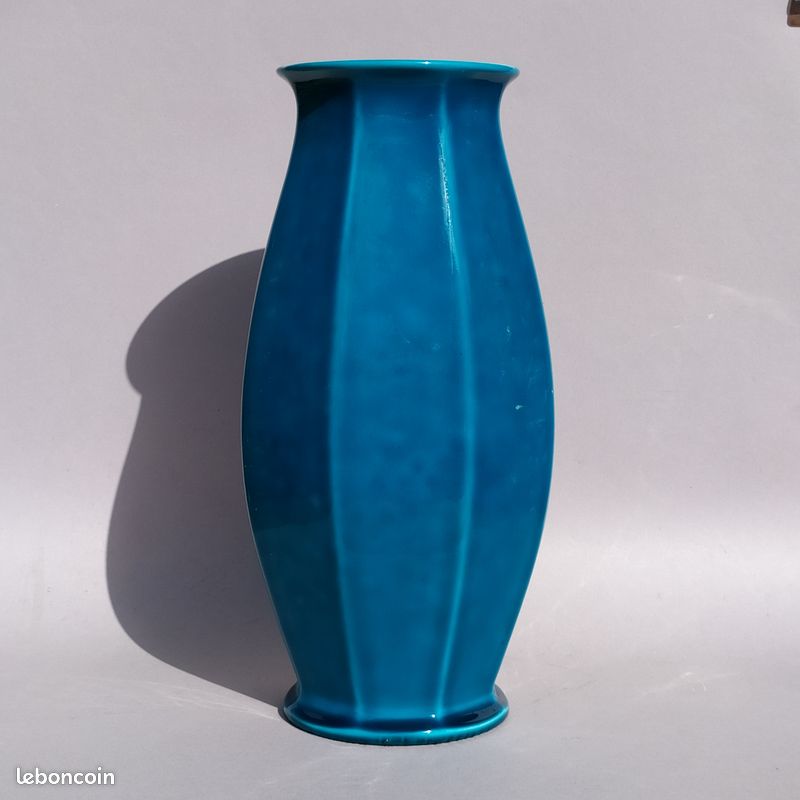 Vase céramique Sèvres par Paul Millet - Bleu turquoise (image 2)