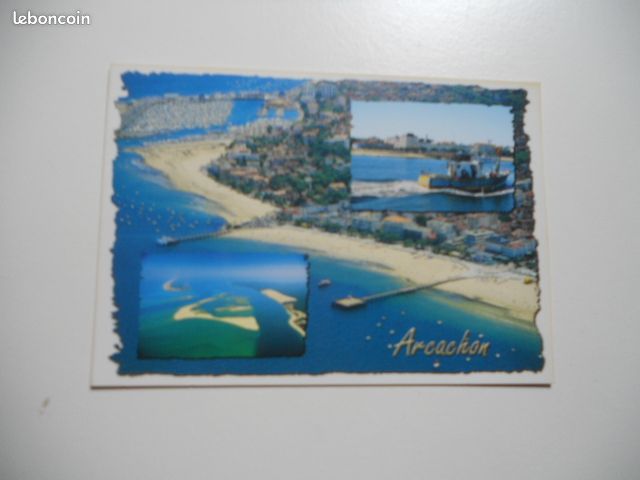 DEP 33 GIRONDE CARTE COULEUR MULTI VUES LE BASSIN D'ARCACHON - la Plage le Banc d'Arguin edit calper TBE (image 1)