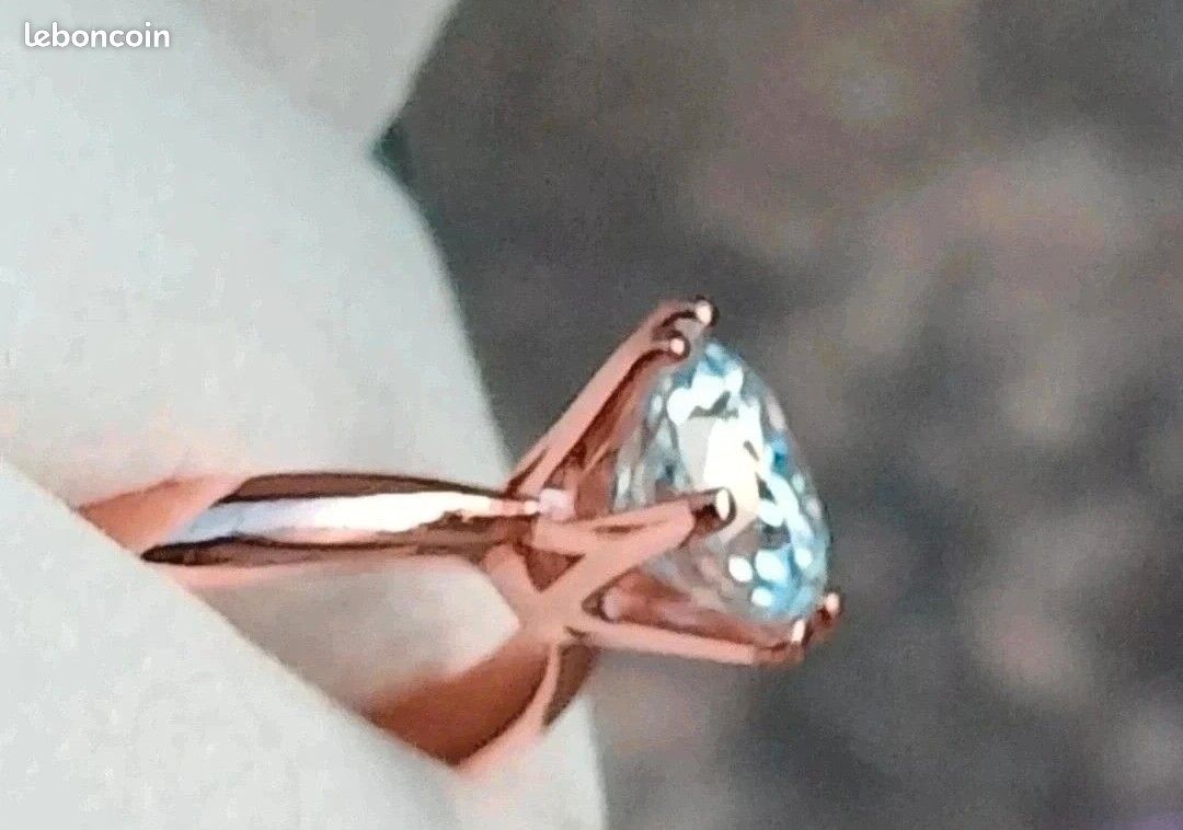 Bague Argent Sertie Gros Diamant Rose Cz – Taille 52 – 25 Mm, 19 G – Marque Dolly-Bijoux – Neuf Avec étiquettes