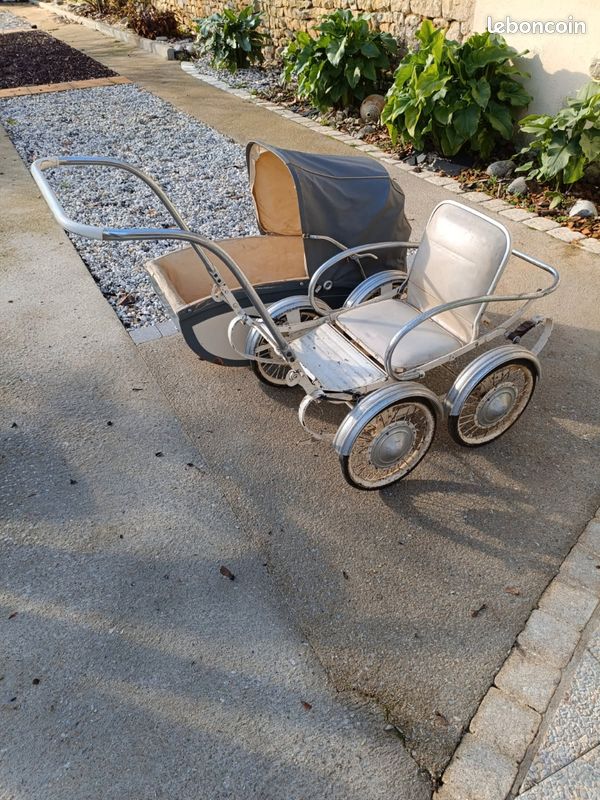 Grand landau Poussette pour poupée poignée haute de 81 cm parapluie et