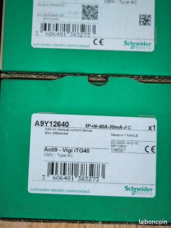 Disjoncteur Différentiel Schneider 40A 30mA – Type SI Courbe C