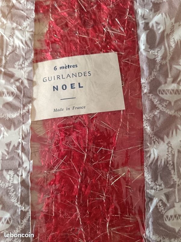 Guirlandes scintillantes Lametta vintage rouge Noël (image 2)