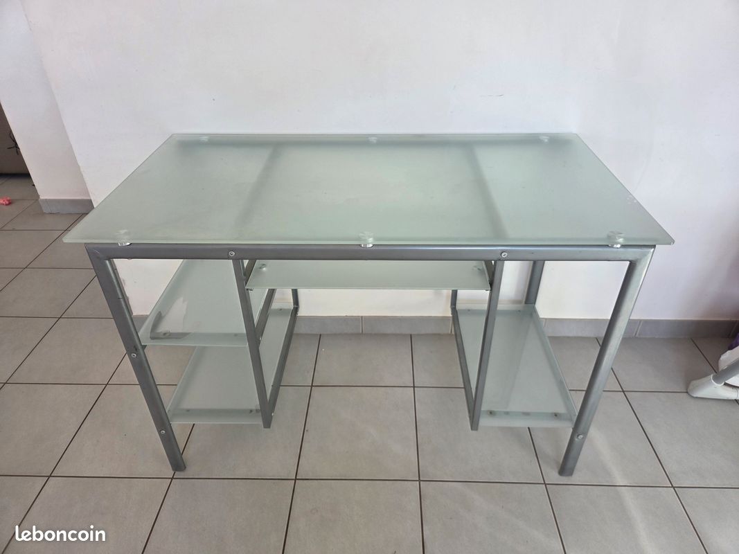 Bureau verre et acier (image 4)