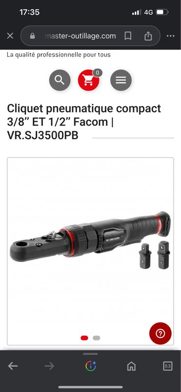 Cliquet pneumatique compact 3/8'' et 1/2'', VR.SJ3500PB - Facom