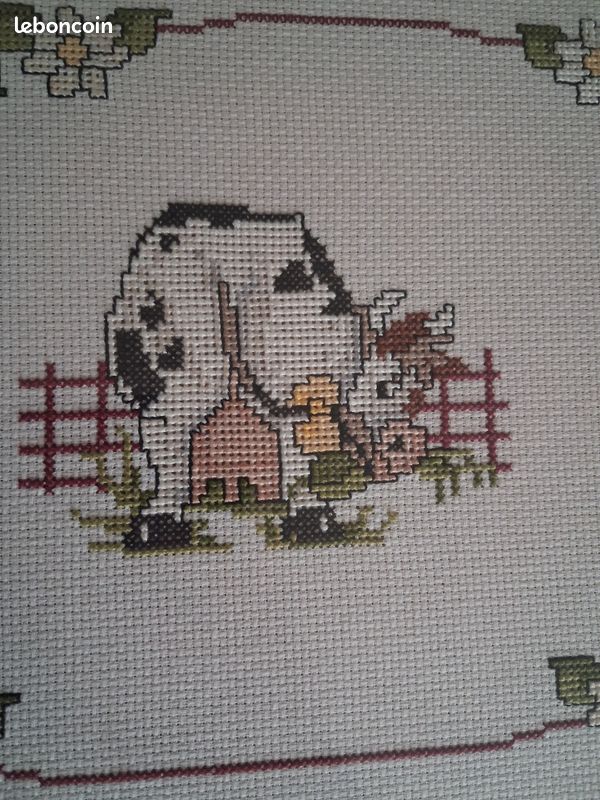 Tableau broderie motif vache (image 3)