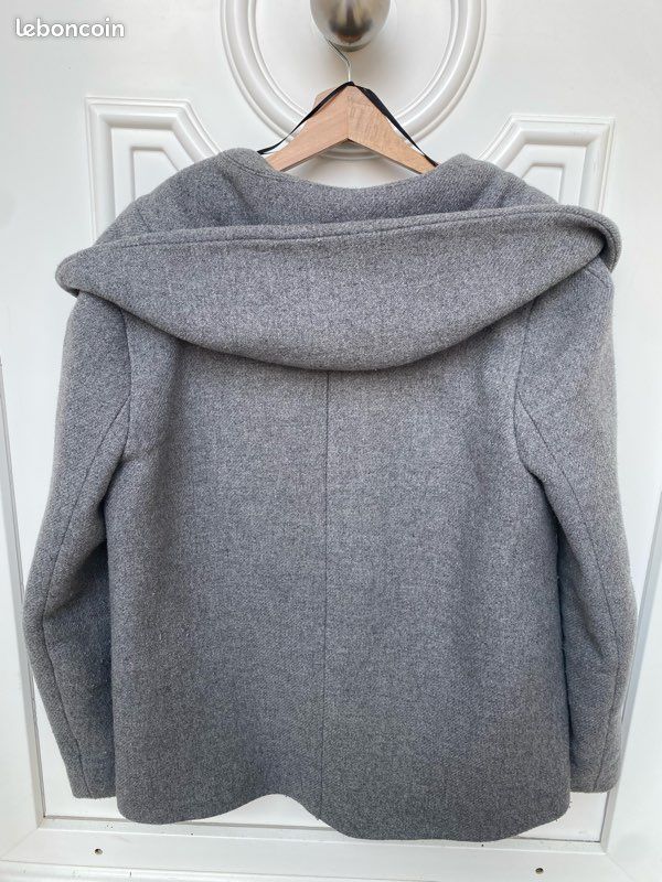 Manteau Long Femme Zara En Laine - Taille M Gris Moyen, Neuf Avec étiquettes (sans Ceinture)
