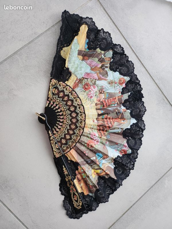 Éventail Antique En Dentelle D'Alençon & Nacre - XVIIIe-XIXe Siècle, Style Louis XV/Néoclassique, Décoratif
