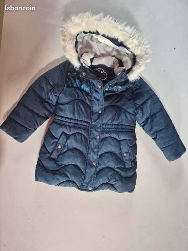 Manteau D'hiver Old Navy Fille 2T – Bleu Marine/gris – Neuf Avec étiquettes