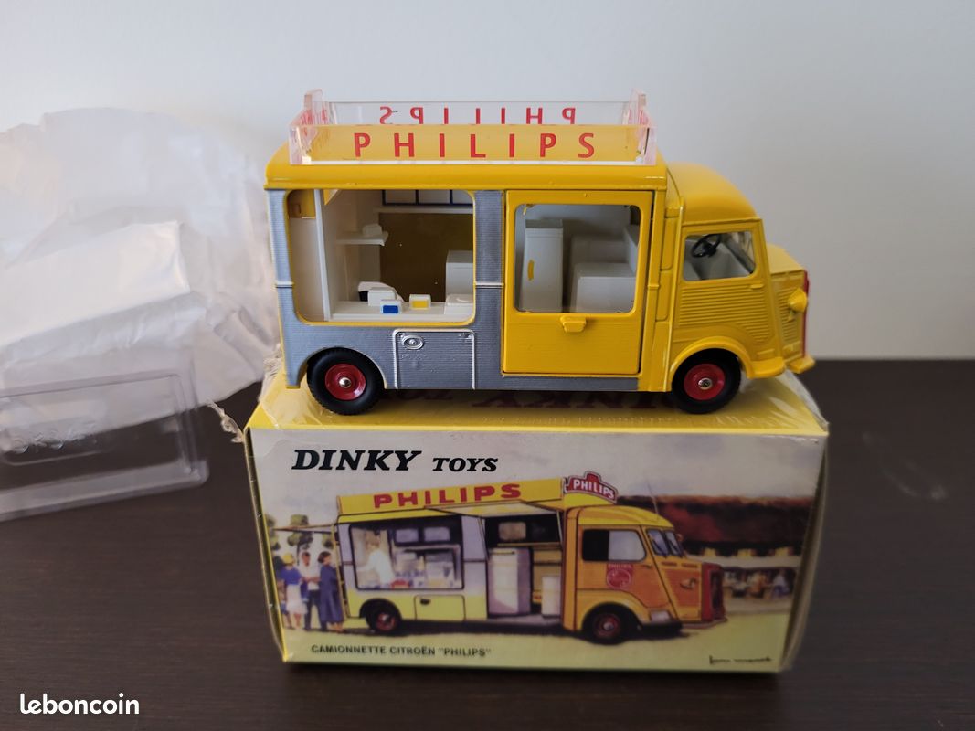 RARE sublime DINKY TOYS FRANCE 587 CAMIONNETTE CITROËN PHILIPS + Boîte RARE sublime DINKY TOYS FRANCE 587 CAMIONNETTE CITROËN PHILIPS + Boîte