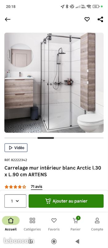 Carrelage blanc artens arctic 30x90 (image 2)