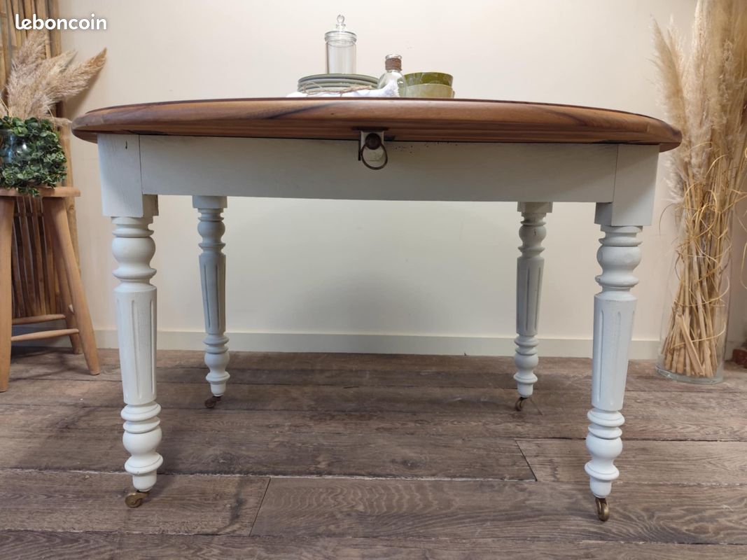 Table d'appoint en noyer deux en une convertible en console bois massif (image 20)