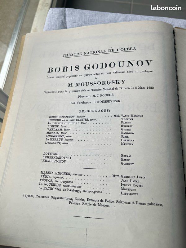 Boris Godounov opéra version française, partition opéra, Paris 1911 (image 6)